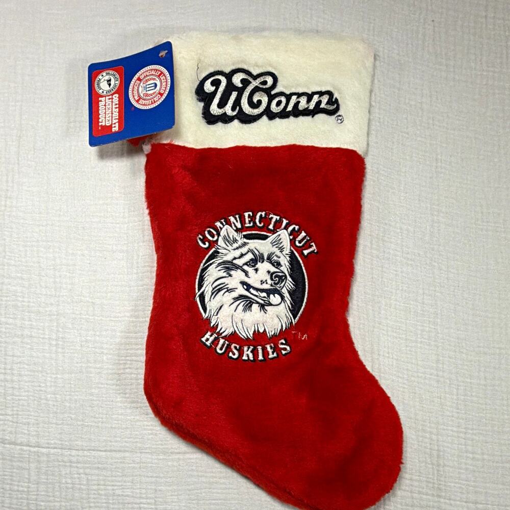 Vintage 1981 to 2002 UConn Connecticut Huskies Polyester Stocking